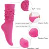imageKEREDA Slouch Socks Women 1 Pair Knee High Scrunch Boot Socks for Women Size 611Rose Red