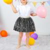 imageKEREDA Toddler Girls Layered Tutu Skirt Sparkling Sequin Tulle Dance SkirtsBlack