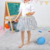 imageKEREDA Toddler Girls Layered Tutu Skirt Sparkling Sequin Tulle Dance SkirtsGrey