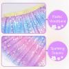 imageKEREDA Toddler Girls Layered Tutu Skirt Sparkling Sequin Tulle Dance SkirtsPurple Rainbow