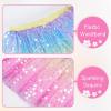imageKEREDA Toddler Girls Layered Tutu Skirt Sparkling Sequin Tulle Dance SkirtsRainbow