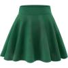 imageKEREDA Girls Casual Mini High Waist Stretchy Flared Pleated Skater Uniform SkirtsGreen