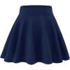 imageKEREDA Girls Casual Mini High Waist Stretchy Flared Pleated Skater Uniform SkirtsNavy
