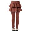 imageKEREDA Girls Leggings Ruffle Skirt School Uniform Pants Kids Clothes 414 YearsBrown