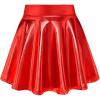 imageKEREDA Girls Metallic Skater Skirts Shiny Flared Holographic SkortRed