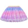 imageKEREDA Toddler Girls Layered Tutu Skirt Sparkling Sequin Tulle Dance SkirtsPurple Rainbow