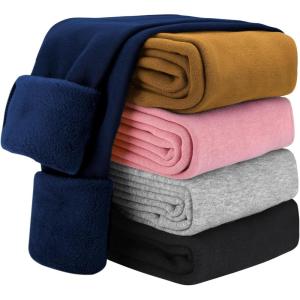 imageKEREDA Girls Fleece Lined Leggings Winter Warm Pants for Kids 314 YearsNavy