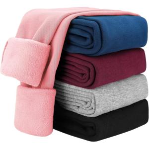 imageKEREDA Girls Fleece Lined Leggings Winter Warm Pants for Kids 314 YearsPink