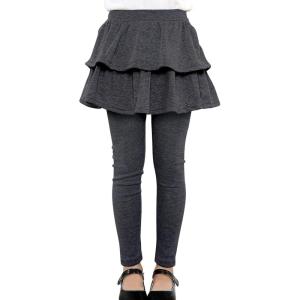 imageKEREDA Girls Leggings Ruffle Skirt School Uniform Pants Kids Clothes 414 YearsDark Grey