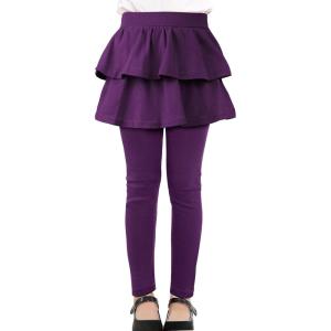 imageKEREDA Girls Leggings Ruffle Skirt School Uniform Pants Kids Clothes 414 YearsDark Purple