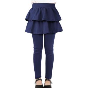 imageKEREDA Girls Leggings Ruffle Skirt School Uniform Pants Kids Clothes 414 YearsNavy