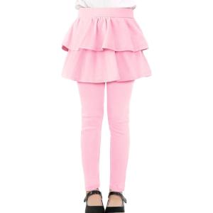imageKEREDA Girls Leggings Ruffle Skirt School Uniform Pants Kids Clothes 414 YearsPink