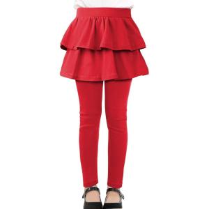 imageKEREDA Girls Leggings Ruffle Skirt School Uniform Pants Kids Clothes 414 YearsRed
