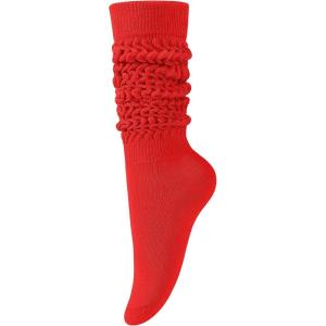imageKEREDA Slouch Socks Women 1 Pair Knee High Scrunch Boot Socks for Women Size 611Shiny Red