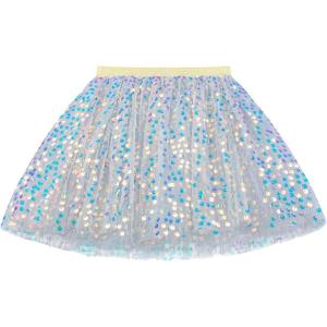 imageKEREDA Toddler Girls Layered Tutu Skirt Sparkling Sequin Tulle Dance SkirtsGrey