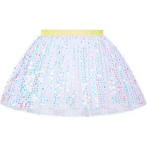 imageKEREDA Toddler Girls Layered Tutu Skirt Sparkling Sequin Tulle Dance SkirtsWhite
