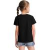 imageKEREDA 4 Pack Girls Short Sleeve Shirts Cotton TShirts Summer Basic Tees Tops Clothes for KidsBlack  Amaranth  Pink  White