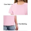 imageKEREDA 4 Pack Girls Short Sleeve Shirts Cotton TShirts Summer Basic Tees Tops Clothes for KidsBlack  Amaranth  Pink  White