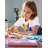 imageKEREDA 4 Pack Girls Short Sleeve Shirts Cotton TShirts Summer Basic Tees Tops Clothes for KidsBlack  Light Gray  Navy  White