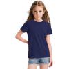 imageKEREDA 4 Pack Girls Short Sleeve Shirts Cotton TShirts Summer Basic Tees Tops Clothes for KidsBlack  Light Gray  Navy  White