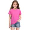 imageKEREDA 4 Pack Girls Short Sleeve Shirts Cotton TShirts Summer Basic Tees Tops Clothes for KidsBlack  Light Gray  Rose Red  White