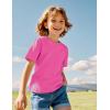 imageKEREDA 4 Pack Girls Short Sleeve Shirts Cotton TShirts Summer Basic Tees Tops Clothes for KidsBlack  Light Gray  Rose Red  White