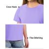 imageKEREDA 4 Pack Girls Short Sleeve Shirts Cotton TShirts Summer Basic Tees Tops Clothes for KidsLight Purple  Green  Bright Pink  White