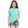imageKEREDA 4 Pack Girls Short Sleeve Shirts Cotton TShirts Summer Basic Tees Tops Clothes for KidsLight Purple  Green  Bright Pink  White