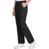 imageKEREDA Boys School Uniform Pants Flat Front Dress Pants Twill Pull on Adjustable Waist PantBlack
