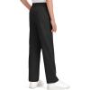 imageKEREDA Boys School Uniform Pants Flat Front Dress Pants Twill Pull on Adjustable Waist PantBlack