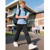 imageKEREDA Boys Uniform Pants Pull On Twill Jogger Pants for Boys School Clothes with PocketsBlack