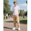 imageKEREDA Boys Uniform Pants Pull On Twill Jogger Pants for Boys School Clothes with PocketsKhaki