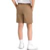 imageKEREDA Boys Uniform Shorts Elastic Waist Kids Golf Dress Preppy School Shorts with PocketsCamel