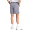 imageKEREDA Boys Uniform Shorts Elastic Waist Kids Golf Dress Preppy School Shorts with PocketsGrey