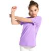 imageKEREDA Girls Athletic Shirts Quick Dry Short Sleeve Crew Neck T Shirts Summer UPF 50 Tee Tops for Teen Girls 3 PackBlack Purple Pink