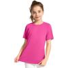 imageKEREDA Girls Athletic Shirts Quick Dry Short Sleeve Crew Neck T Shirts Summer UPF 50 Tee Tops for Teen Girls 3 PackBlack Rosered Blue