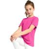 imageKEREDA Girls Athletic Shirts Quick Dry Short Sleeve Crew Neck T Shirts Summer UPF 50 Tee Tops for Teen Girls 3 PackBlack Rosered Blue