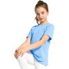 imageKEREDA Girls Athletic Shirts Quick Dry Short Sleeve Crew Neck T Shirts Summer UPF 50 Tee Tops for Teen Girls 3 PackGrey Purple Blue
