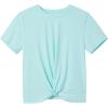 imageKEREDA Girls Athletic Shirts Tie Front Tops Summer Short Sleeve Quick Dry Active Tees TShirts for Kids TeensMint Green