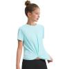 imageKEREDA Girls Athletic Shirts Tie Front Tops Summer Short Sleeve Quick Dry Active Tees TShirts for Kids TeensMint Green