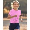 imageKEREDA Girls Athletic Shirts Tie Front Tops Summer Short Sleeve Quick Dry Active Tees TShirts for Kids TeensPink