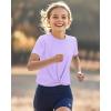 imageKEREDA Girls Athletic Shirts Tie Front Tops Summer Short Sleeve Quick Dry Active Tees TShirts for Kids TeensPurple