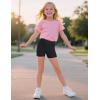 imageKEREDA Girls Bike Shorts Cotton Cartwheel Dance Under Dress Shorts for Kids 3 PackBlack