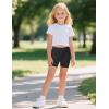imageKEREDA Girls Bike Shorts Cotton Cartwheel Dance Under Dress Shorts for Kids 3 PackBlackwhitegrey
