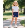 imageKEREDA Girls Bike Shorts Cotton Cartwheel Dance Under Dress Shorts for Kids 3 PackNavyredwhite