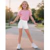 imageKEREDA Girls Bike Shorts Cotton Cartwheel Dance Under Dress Shorts for Kids 3 PackNavyredwhite