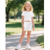 imageKEREDA Girls Bike Shorts Cotton Cartwheel Dance Under Dress Shorts for Kids 3 PackWhite