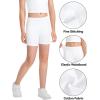 imageKEREDA Girls Bike Shorts Cotton Cartwheel Dance Under Dress Shorts for Kids 3 PackWhite