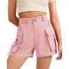 imageKEREDA Girls Cargo Shorts Casual High Waist Summer Uniform Shorts with Pockets for Teen Girls