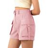imageKEREDA Girls Cargo Shorts Casual High Waist Summer Uniform Shorts with Pockets for Teen Girls